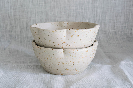 Floral stoneware bowls